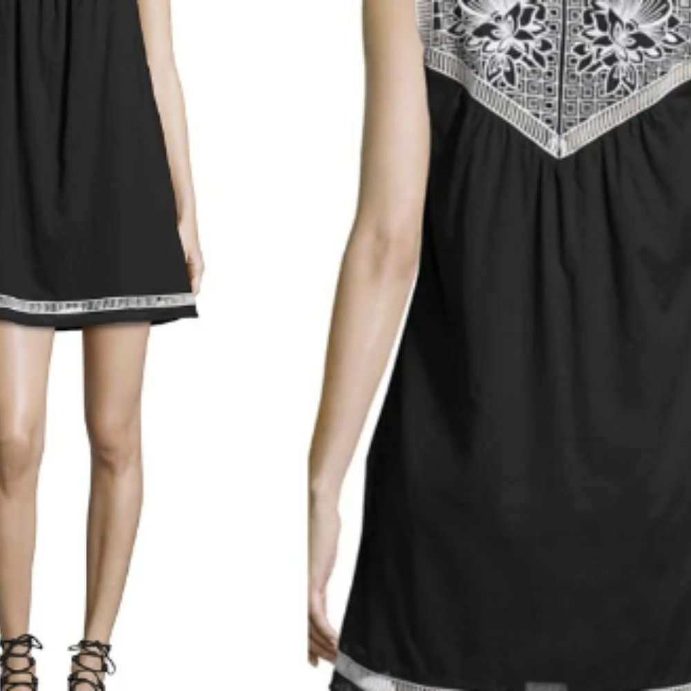 Tory Burch Hopewell black and white embroidered dress